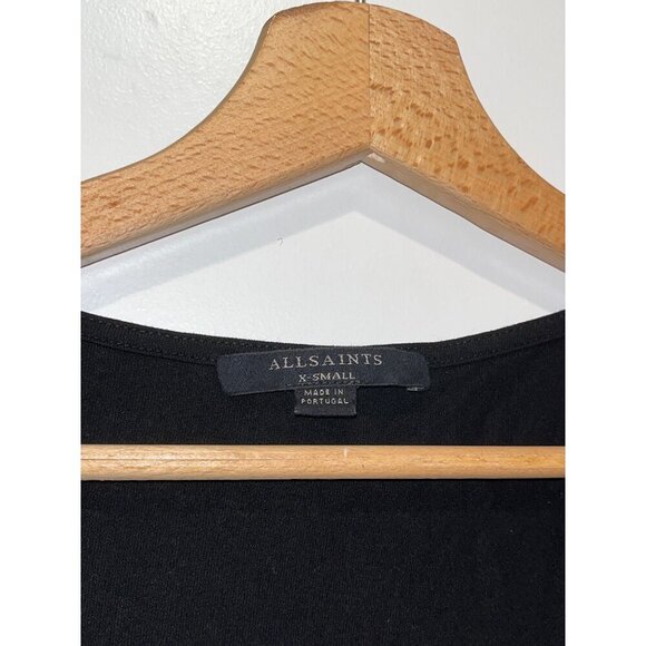 All saints Black Sina Boat neckline Midi Dress Women's Size XS - Picture 5 of 10